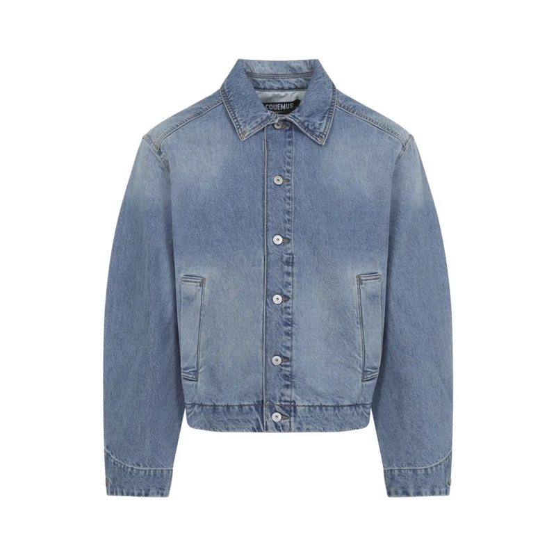 Jacquemus Spijkerjasje Classic Denim Jacket With Button-Up Front Blue