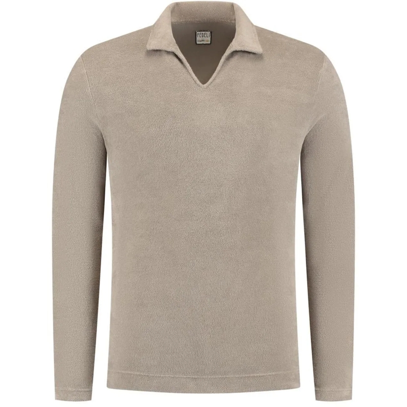 Fedeli Polohemd Polo L/s Knitted Man braun