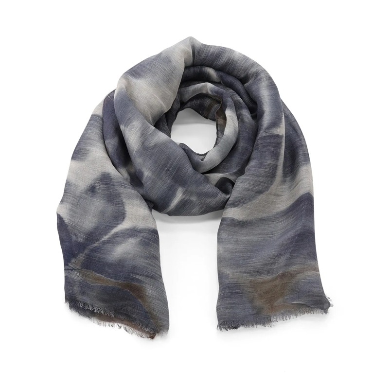 Altea Écharpe en laine Tuch aus Leinenmix blau