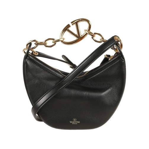 Valentino Schultertasche Mini Hobo Vlogo Moon Bag In Calfskin Black