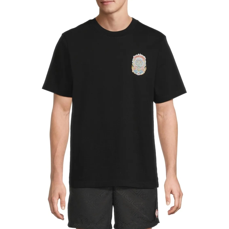 Casablanca T-shirt Intricately Graphic Black T-Shirt With Crew Neckli Black