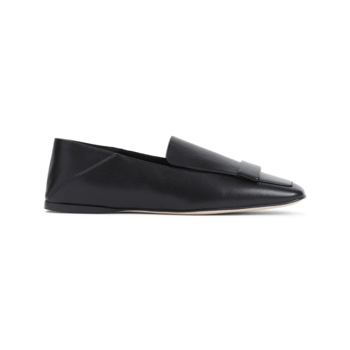 sergio rossi Black Nappa Leather Flat Mocassin Black Ballerine