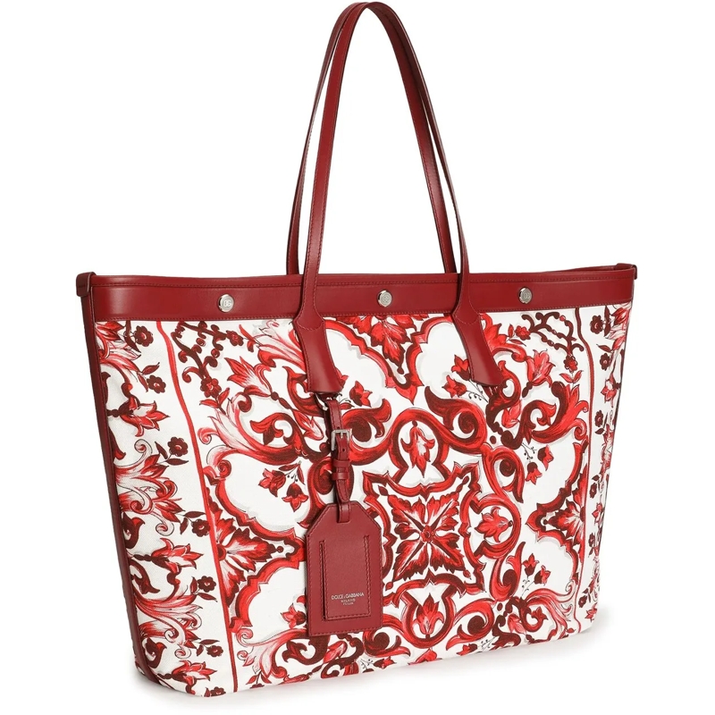 Dolce&Gabbana Shopper Shopping Bag con Stampa Ornamentale rot(Image 2)