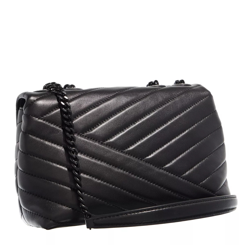 Tory Burch Schultertasche Kira Chevron Powder Coated Small Convertible Shoul Black / Silver(Image 8)
