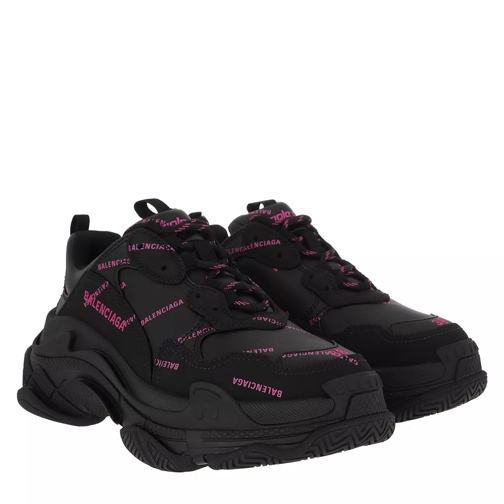 Balenciaga Triple S All Over Logo Sneakers Black/Pink Low-Top Sneaker