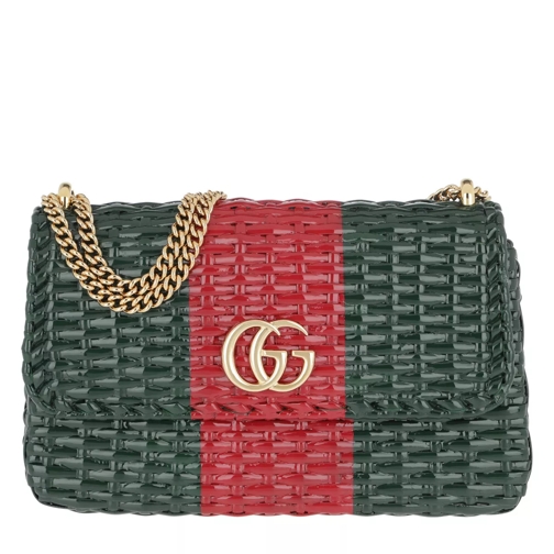 Gucci Gucci Wicker Shoulder Bag  Green/Red Crossbody Bag