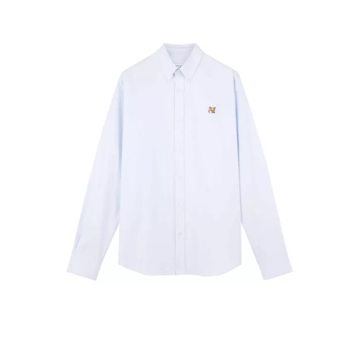 Maison Kitsune Cotton Shirt With Iconic Frontal Patch White 