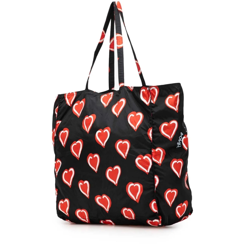 Prada Shopper Tessuto Stampato I Heart Prada Tote schwarz
