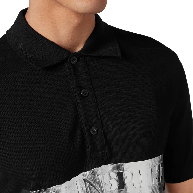 Plein Sport Top Poloshirt Silver Brush schwarz(Image 2)
