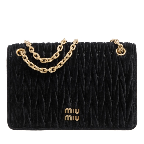 Miu Miu Chain Linked Mini Shoulder Bag Black Axelremsväska