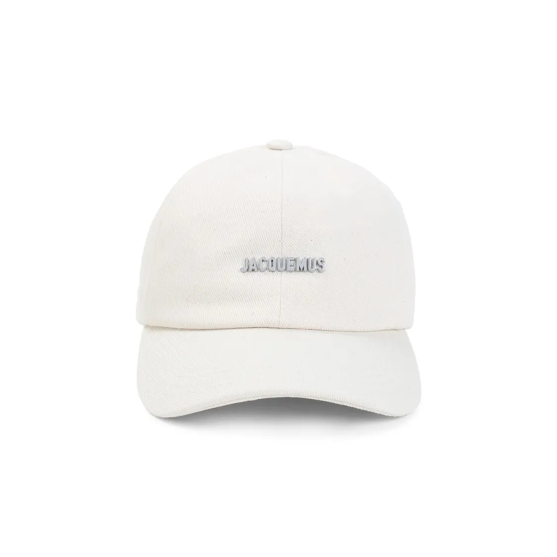 Jacquemus Hut Structured Cotton Baseball Cap With Subtle Logo White