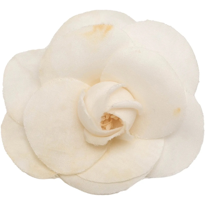Chanel  Canvas Camellia Brooch weiß