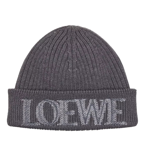 Loewe Beanie In Wool Dark Grey Wool Hat