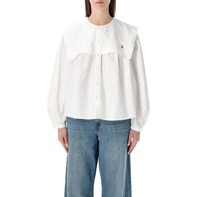 Polo Ralph Lauren Hemd Cotton Oxford Shirt With Bib Detail White