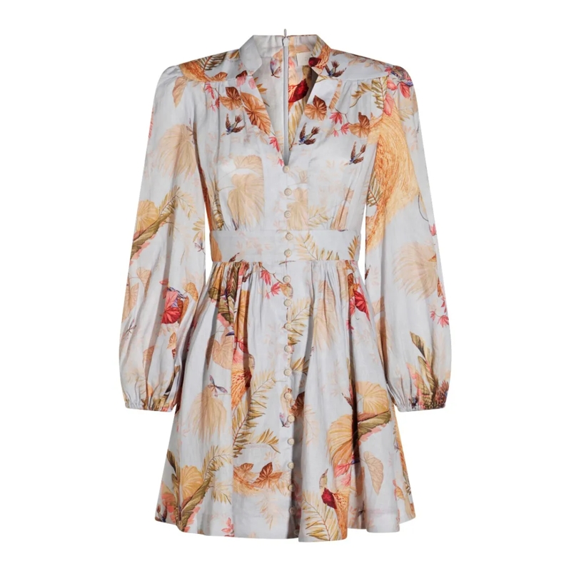 Zimmermann Minikleid Multicolor Linen Dress Multicolor