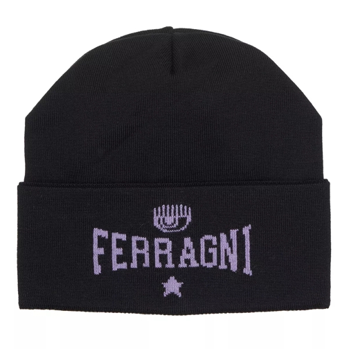 Chiara Ferragni Beanie Hat Black Wool Hat