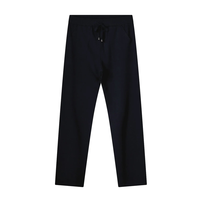 FILIPPO DE LAURENTIIS Pantalon Freizeithose aus Merinowolle dunkelblau