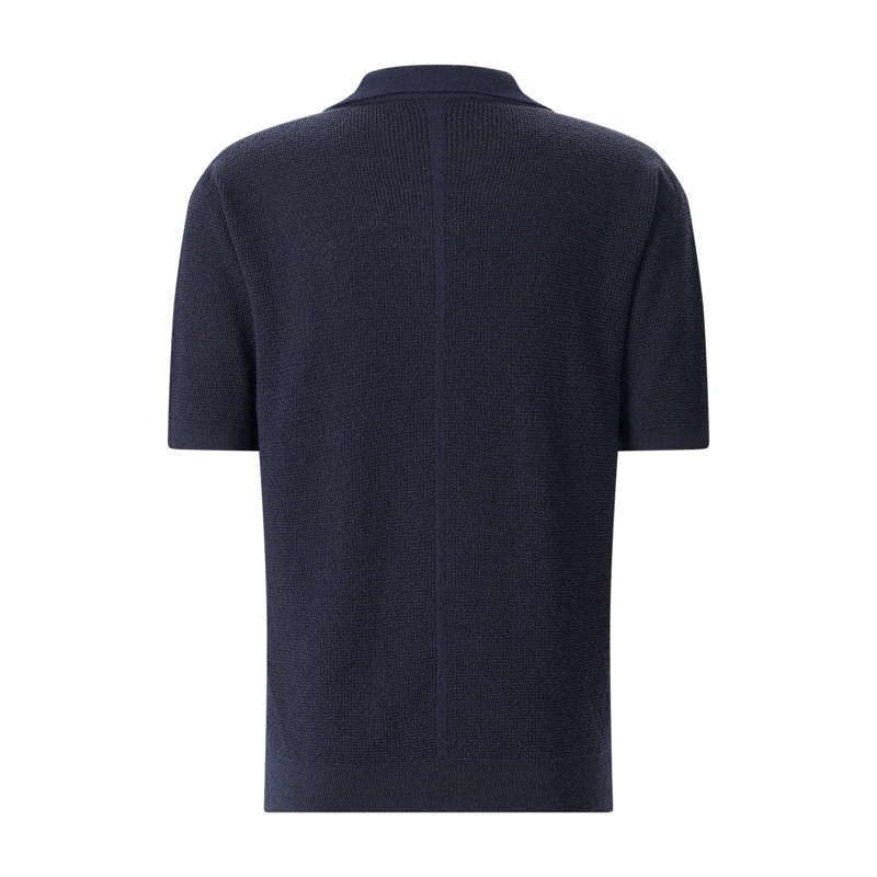 Roberto Collina Poloshirt Poloshirt aus Leinenmix blau(Image 2)