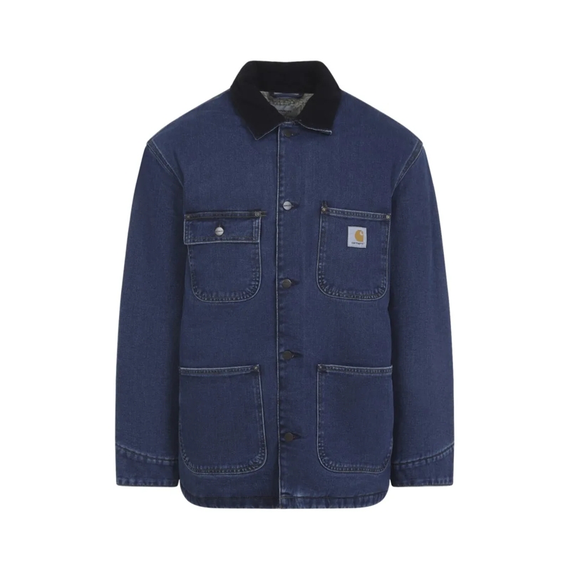 Carhartt Wip  Chore Coat With Pointed Velvet Collar Blue