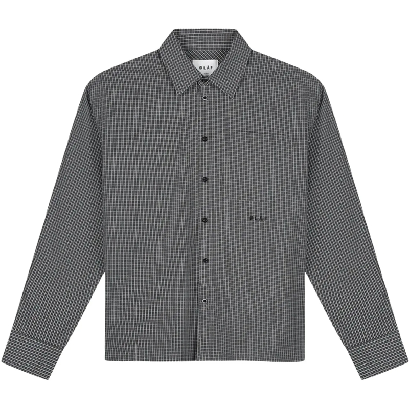 ØLÅF  Olaf Checked Boxy Shirt Lange Mouw Overhemden Donk braun