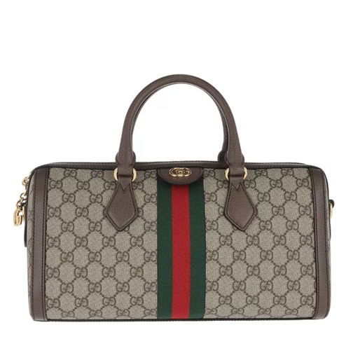 Gucci Ophidia GG Medium Top Handle Bag Beige/Ebony Trunk