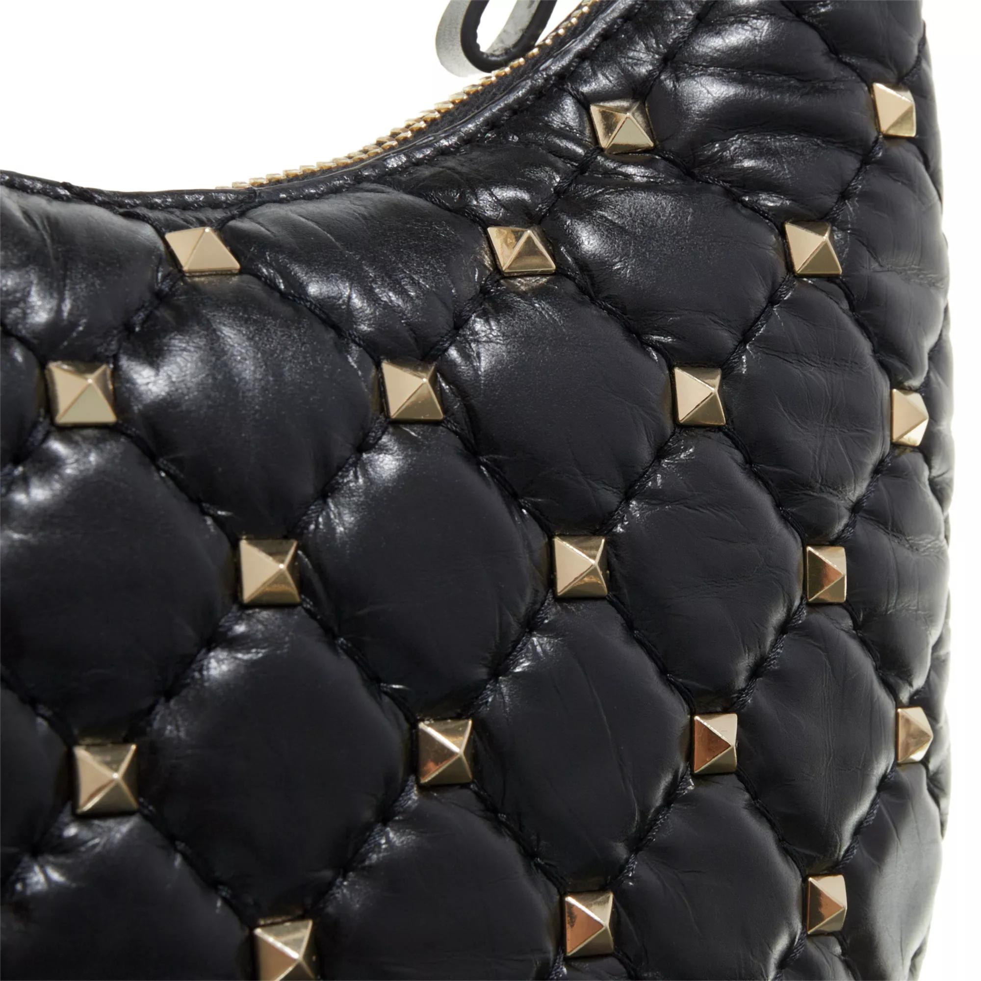Valentino Garavani Hobo bags Mini Hobo Rockstud Spike in zwart