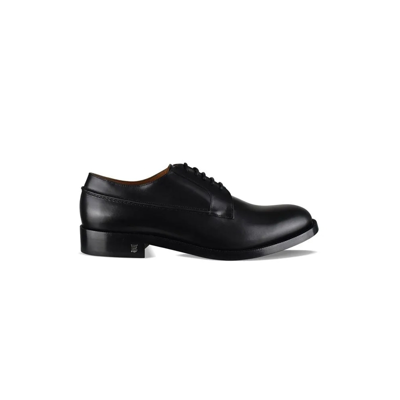 Burberry Veterschoenen Cunningham Patent Leather Derbies With Silver-Plat Black
