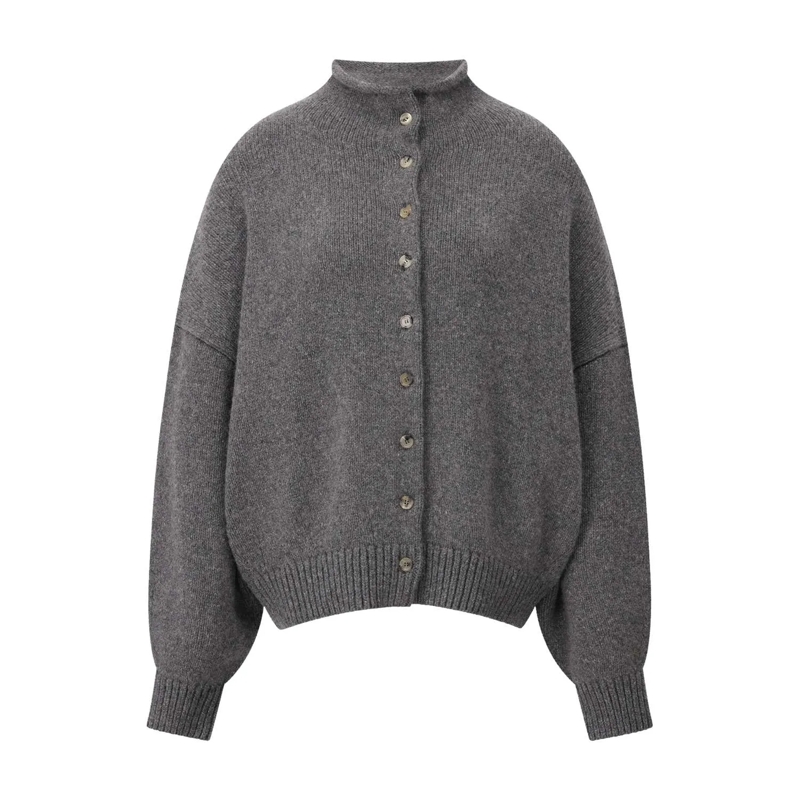 Khaite Blazer Strickjacke Nelya aus Kaschmir Grau