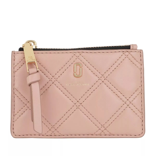Marc Jacobs The Quilted Softshot Top Zip Multi Wallet Nude Porte-cartes