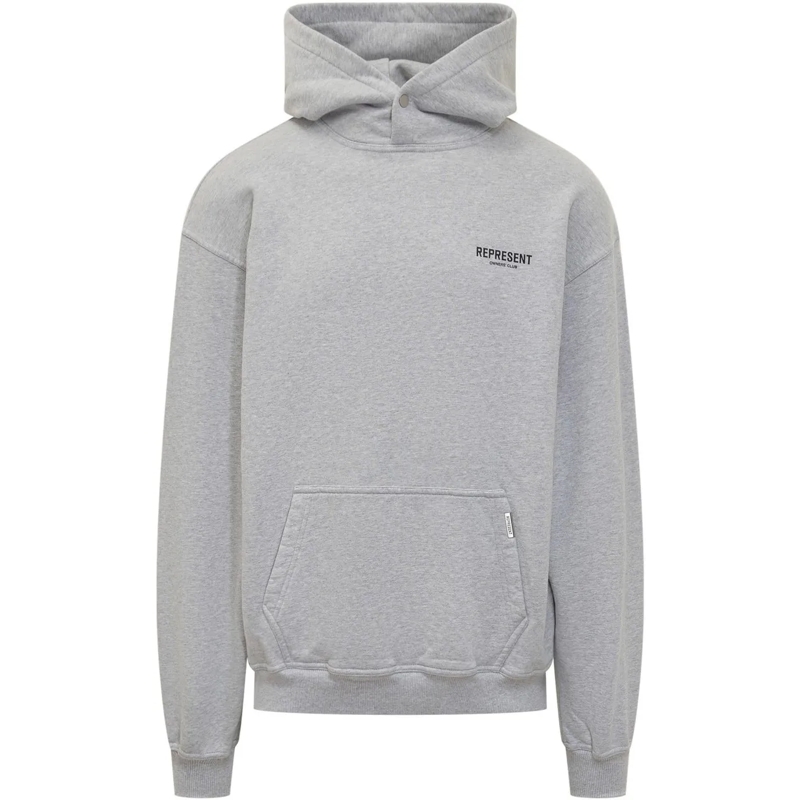 Represent  Felpa Con Cappuccio E Logo Ricamato grau