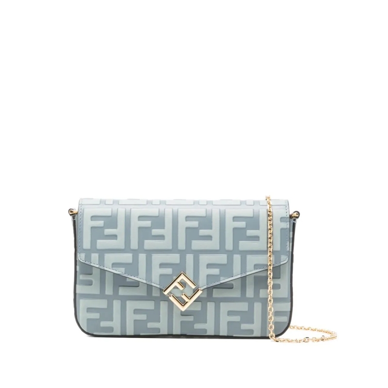 Fendi Geldbörse Ff Diamonds Wallet On Chain Blue