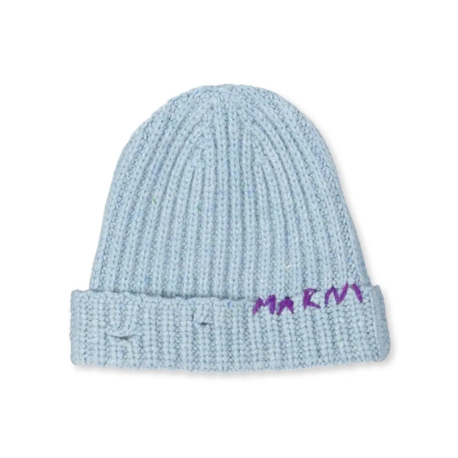 Marni Beanie im Destroyed Look Hellblau 