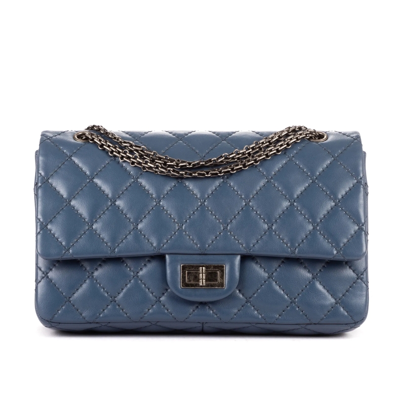 Chanel Schultertasche 2.55 Double Flap Jumbo kobaltblau