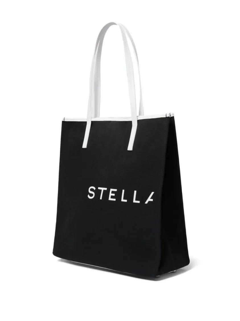 Thumbnail - Stella McCartney Shopper & Totes - Black Canvas Tote Bag With Logo Prints And Moon Ch - Gr. unisize - in Schwarz - für D...