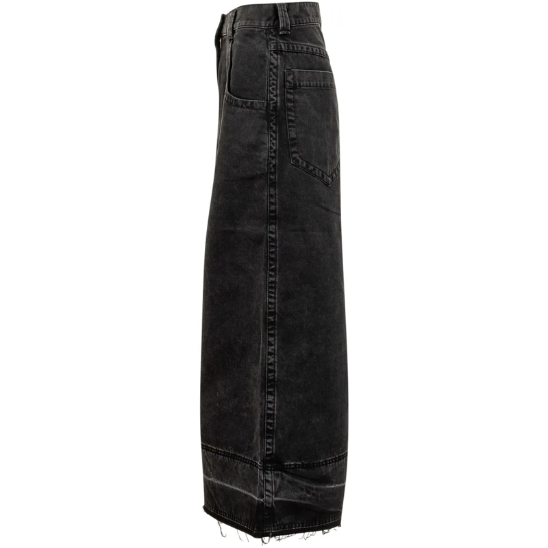 Palm Angels Maxirock Gonna in Jeans dunkelgrau(Image 3)