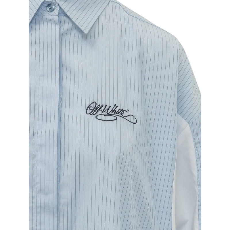 Off-White Bluse Camicia Stripe Pop Lover hellblau(Image 4)