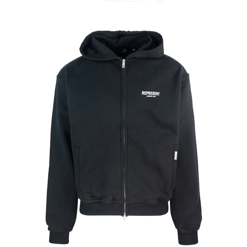 Represent Hoodie Owners Club Zip Hoodie With Printed Logo Black(Image 5)