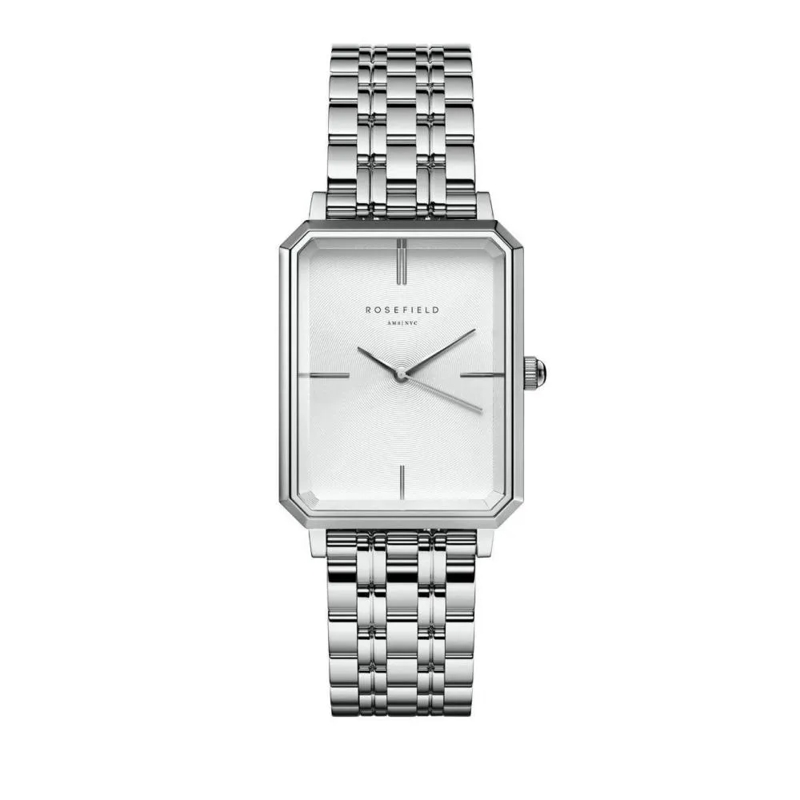 Rosefield Quarzuhr Damenuhr Octagon silber
