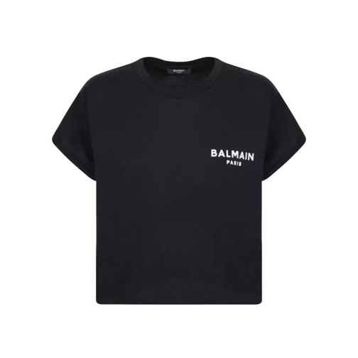 Balmain Black Crop T-Shirt Black T-tröjor