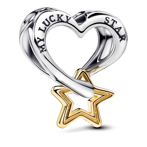 Pandora Pendant Lucky Star & Herz Charm Sterling silver, 14k gold