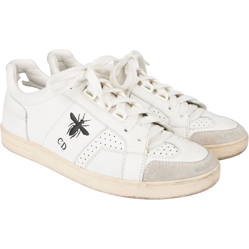 Christian Dior Low-Top-Sneaker Christian Dior White Leather Bee Sneaker (35) weiß