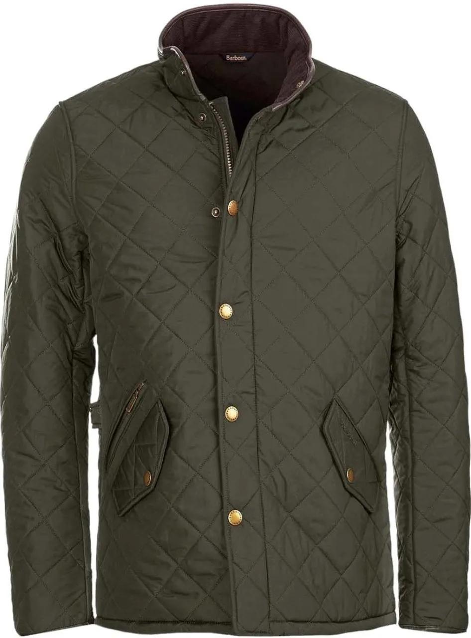 Thumbnail - Barbour - Veste Powel Sage matelassee ganse cuir MQU0281 GN7 - Größe XXL - bunt