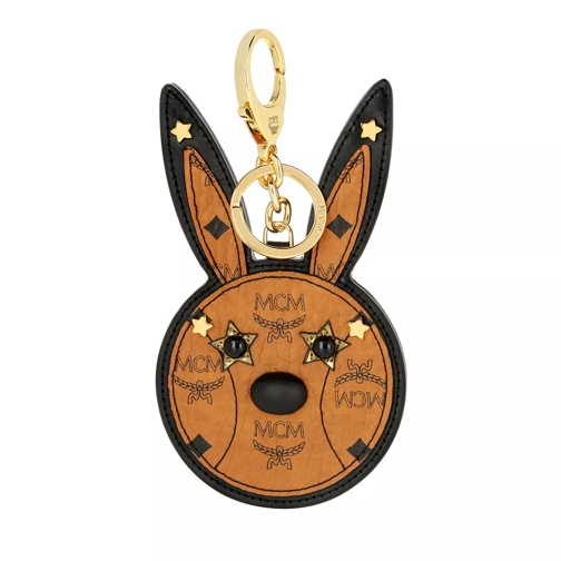 MCM Animal Rabbit Mirror Charm Cognac Keyring