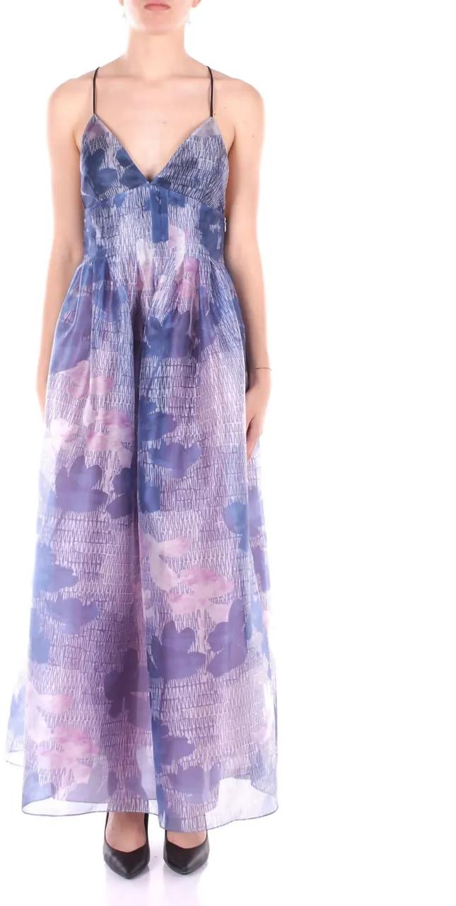Thumbnail - Emporio Armani - Printed Chiffon A-Line Dress With V-Neckline - Größe 42 - bunt