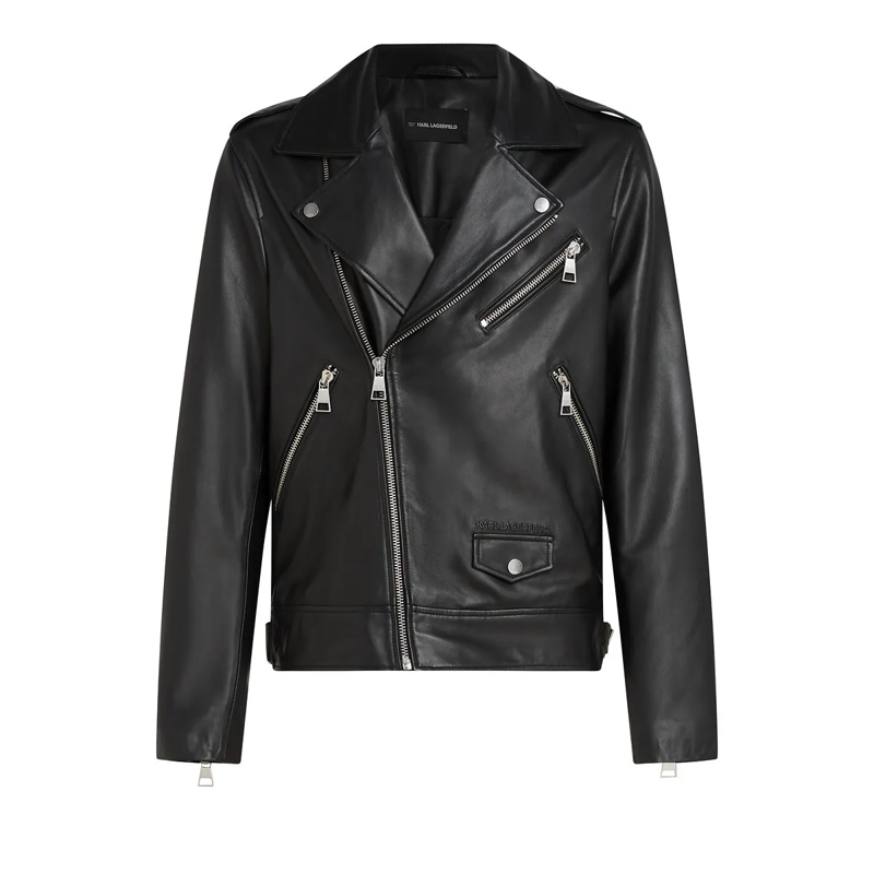 Karl Lagerfeld Daunenjacke KARL ESSENTIAL LEDERJACKE schwarz