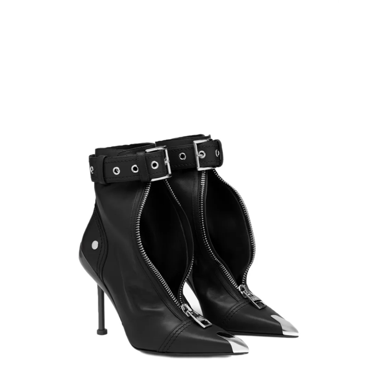 Alexander McQueen Stiefel Slash Biker Boot Black (Image 2)