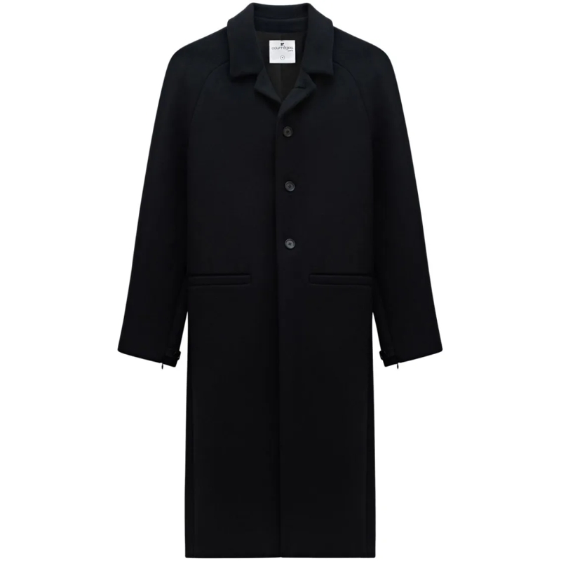 Courrèges Bontjassen Zipped-Sleeve Single-Breasted Wool Blend Coat Black