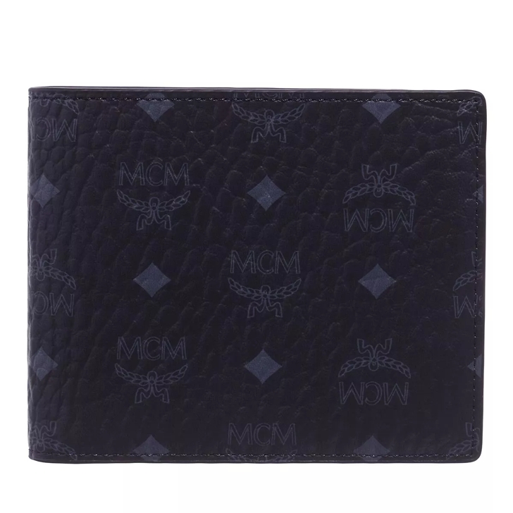 Black MCM Aren Bi-Fold Portemonnaie Original Bifold Visetos | Wallet