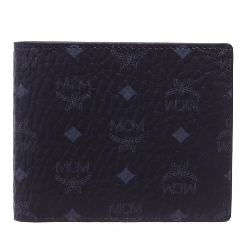 MCM Aren Visetos Original Bifold Wallet Black Portafoglio a due tasche