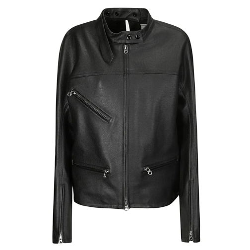 Courrèges Lederjacken Hammered Leather Jacket Black